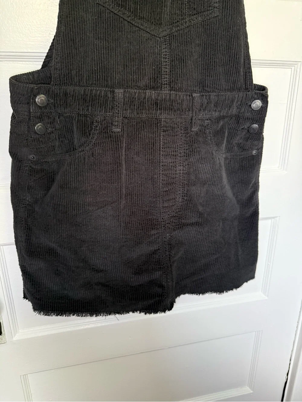 American Eagle Outfitters Black Corduroy Overall Mini Dress 90’s Grunge Fall M